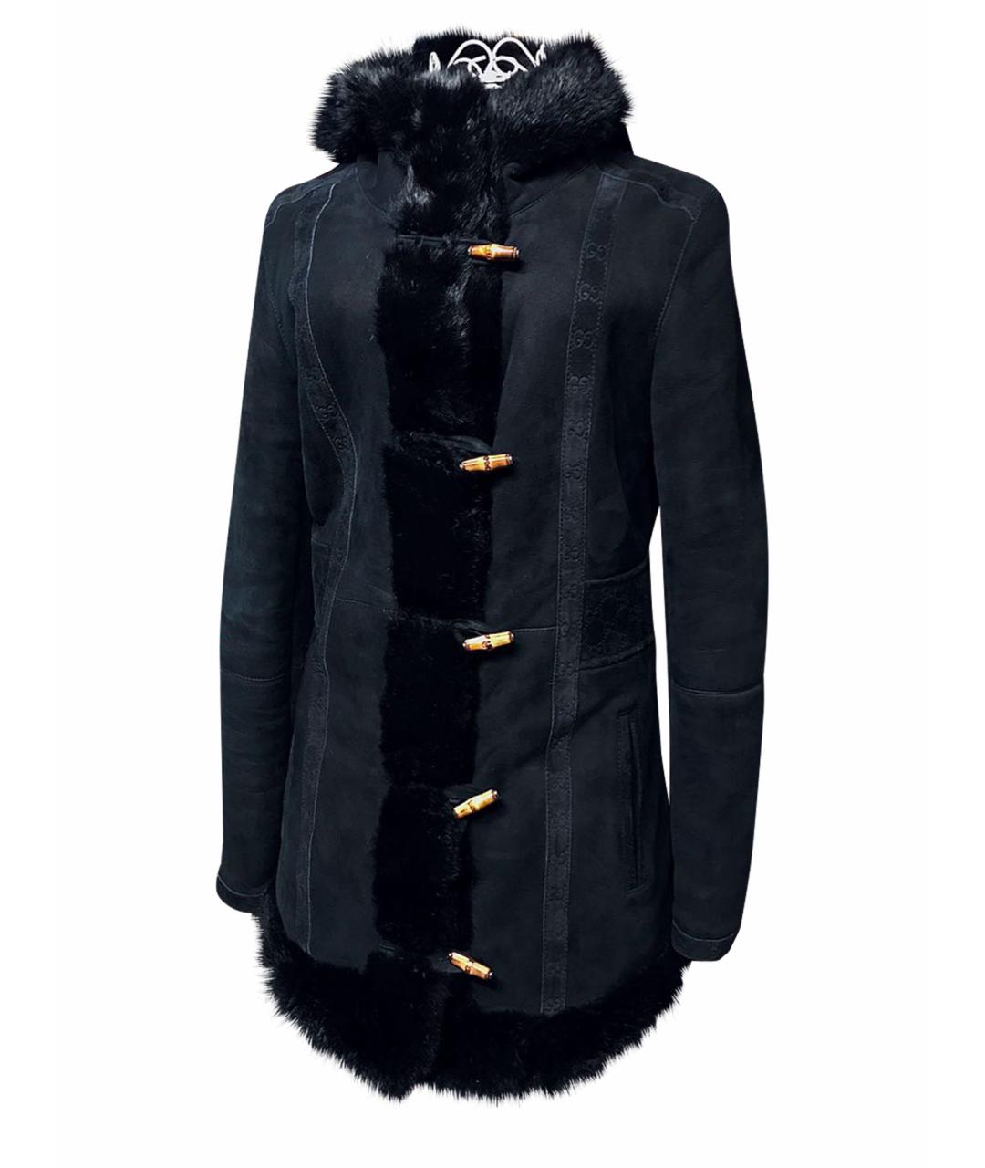 GUCCI Черная кожаная дубленка, фото 1