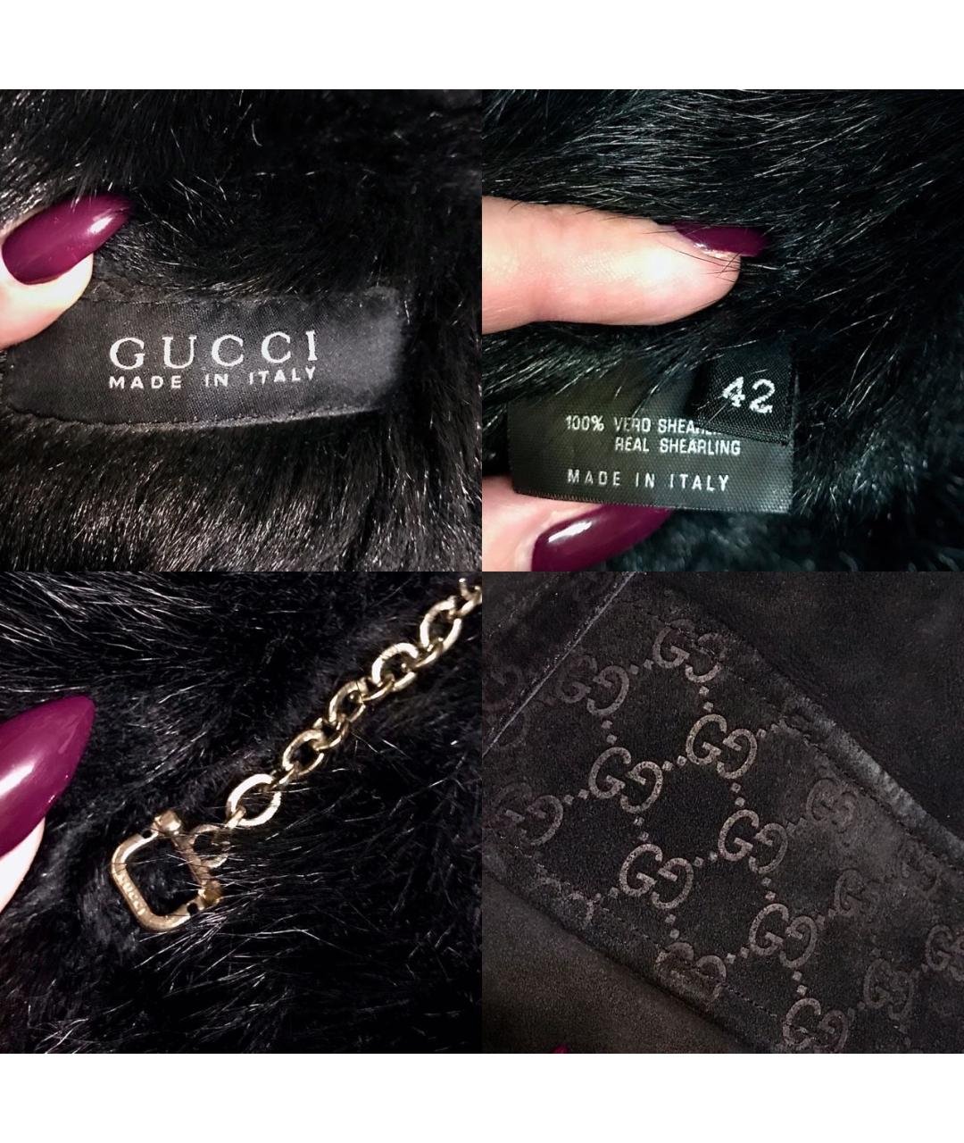 GUCCI Черная кожаная дубленка, фото 5