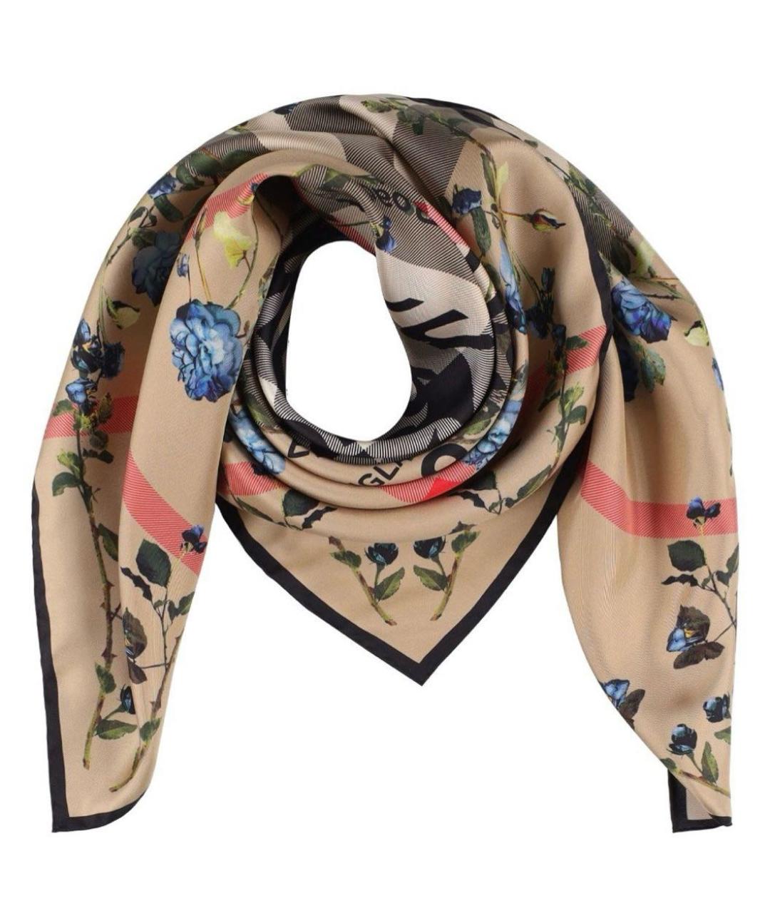 BURBERRY Бежевый шелковый шарф, фото 2