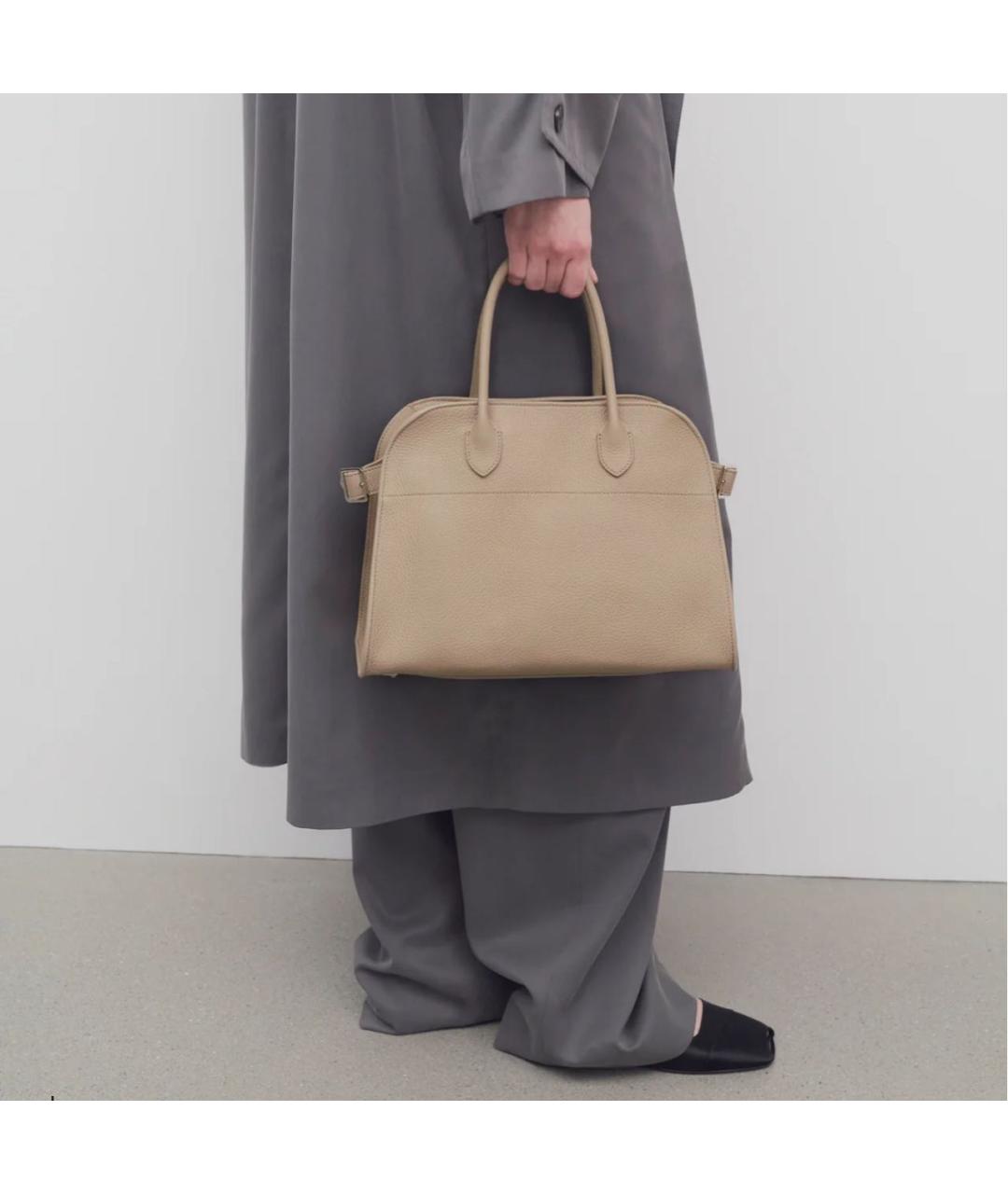 THE ROW Бежевая кожаная сумка с короткими ручками, фото 5