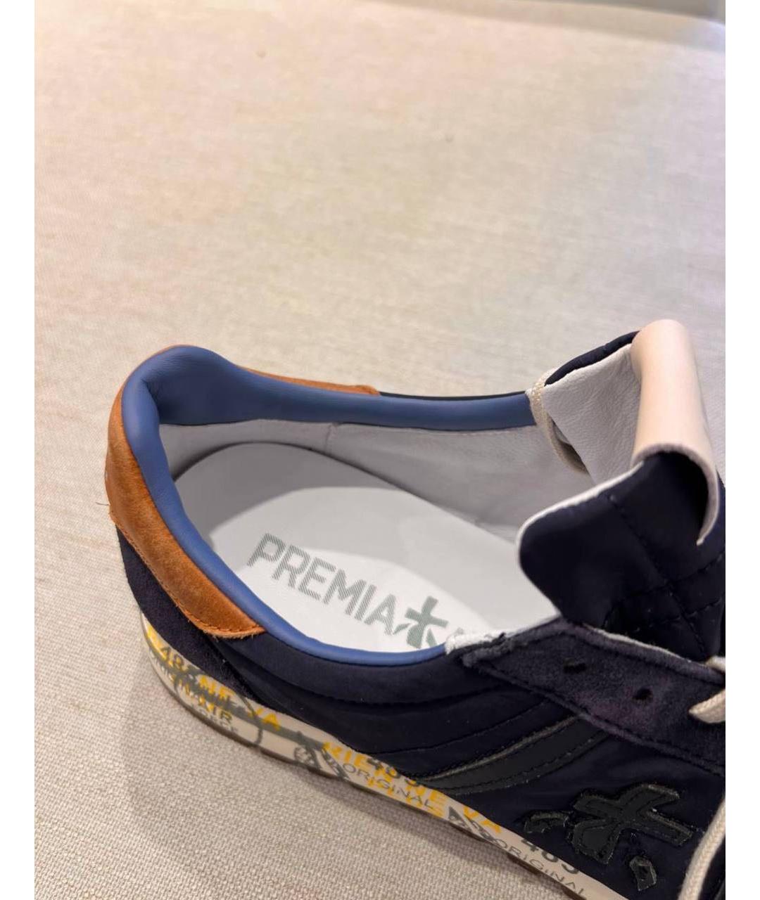 PREMIATA Темно-синие замшевые низкие кроссовки / кеды, фото 4