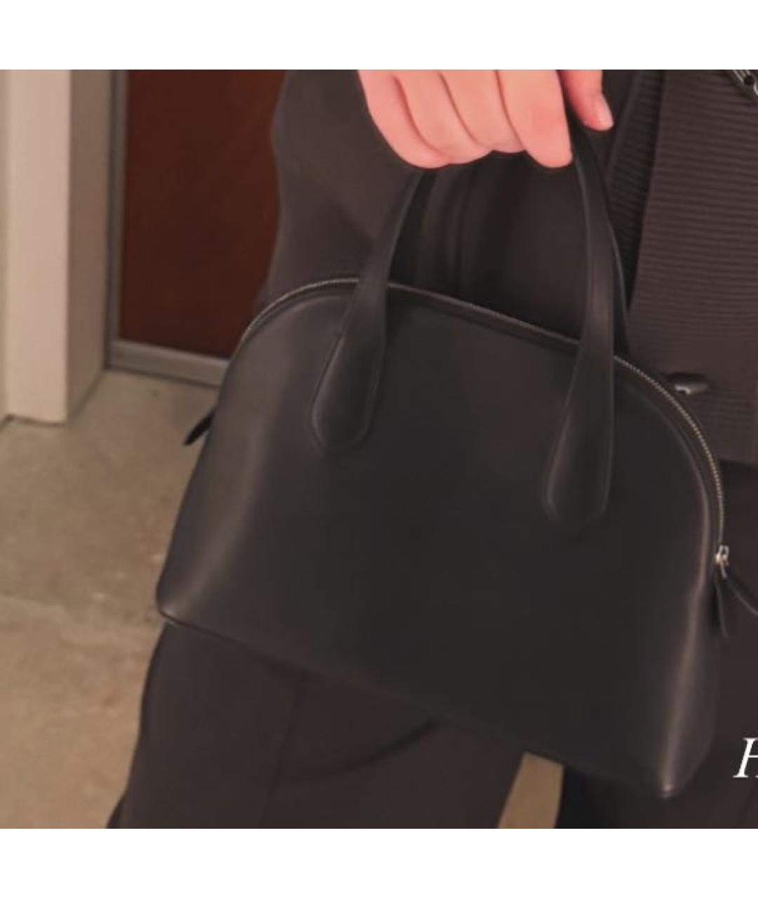 THE ROW Черная кожаная сумка с короткими ручками, фото 5