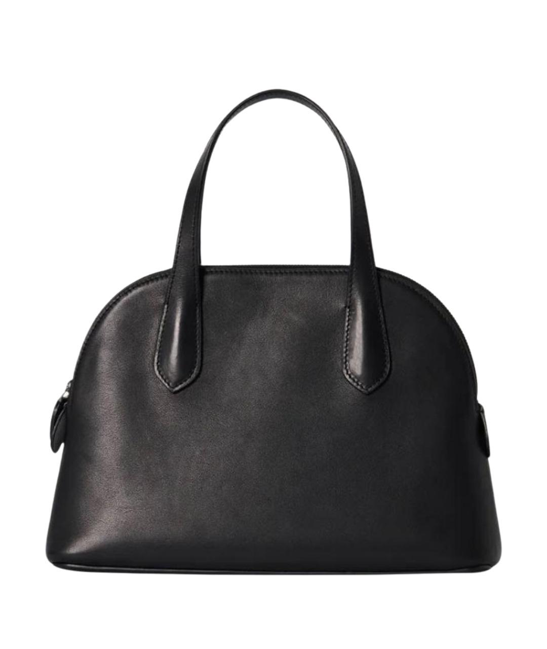 THE ROW Черная кожаная сумка с короткими ручками, фото 1