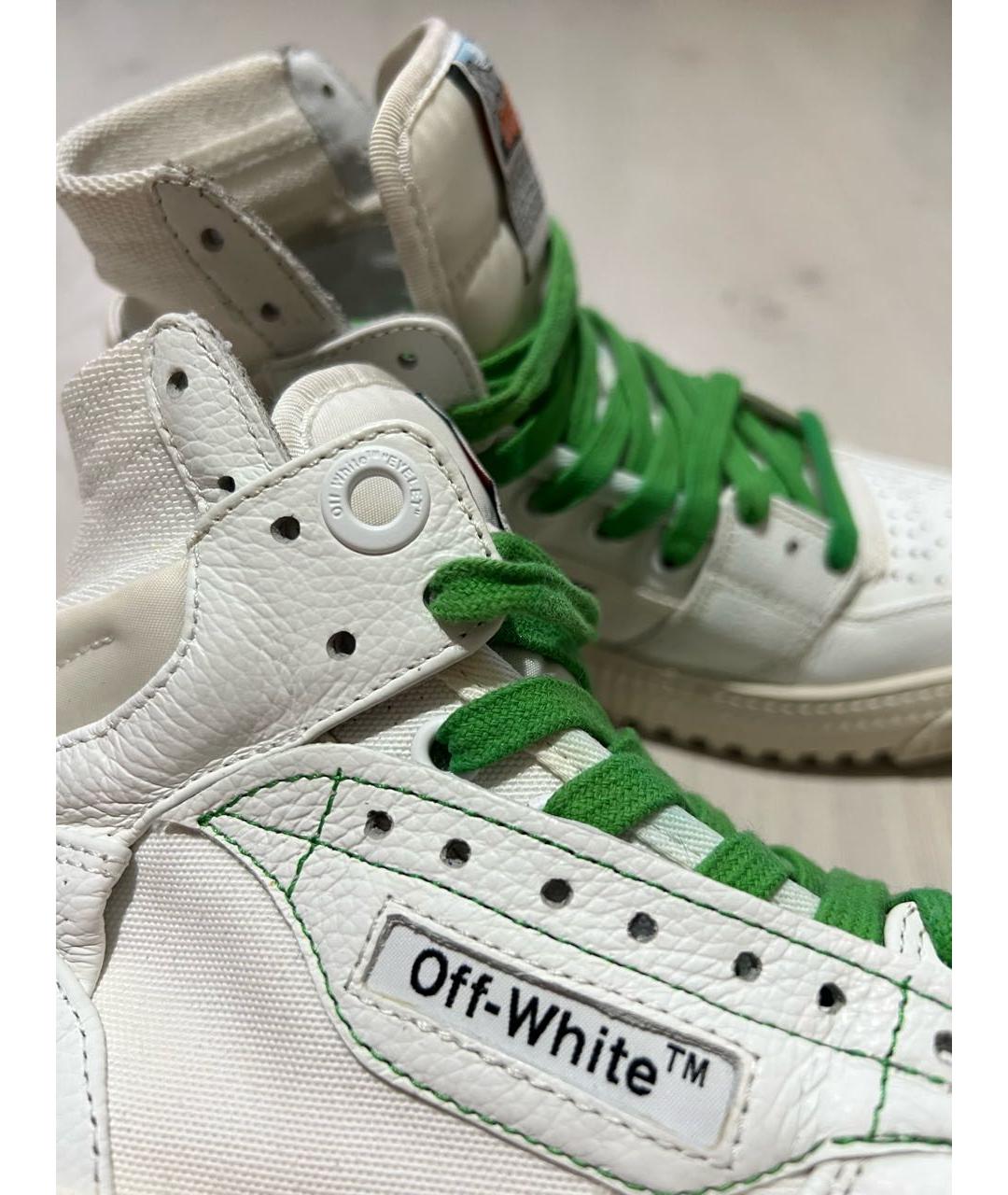 OFF-WHITE Белые кожаные кроссовки, фото 4