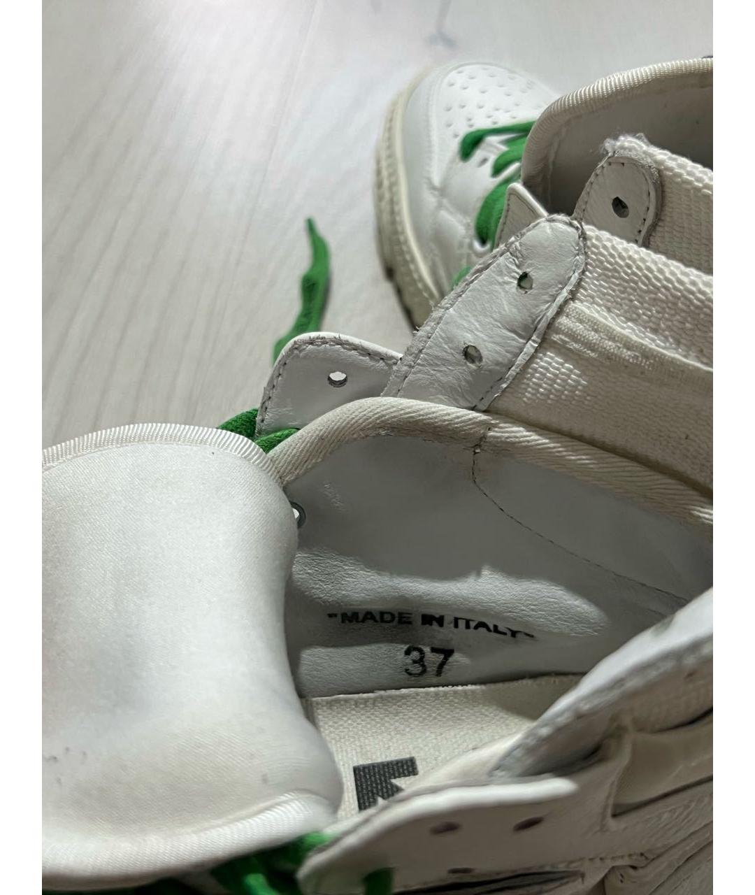 OFF-WHITE Белые кожаные кроссовки, фото 7