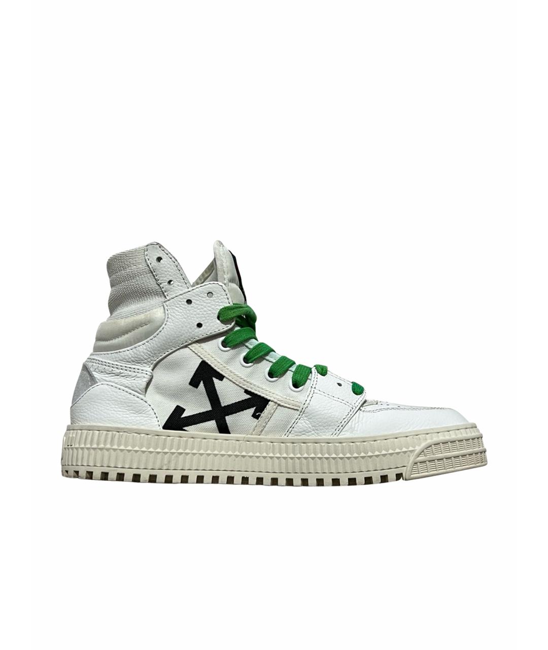 OFF-WHITE Белые кожаные кроссовки, фото 1