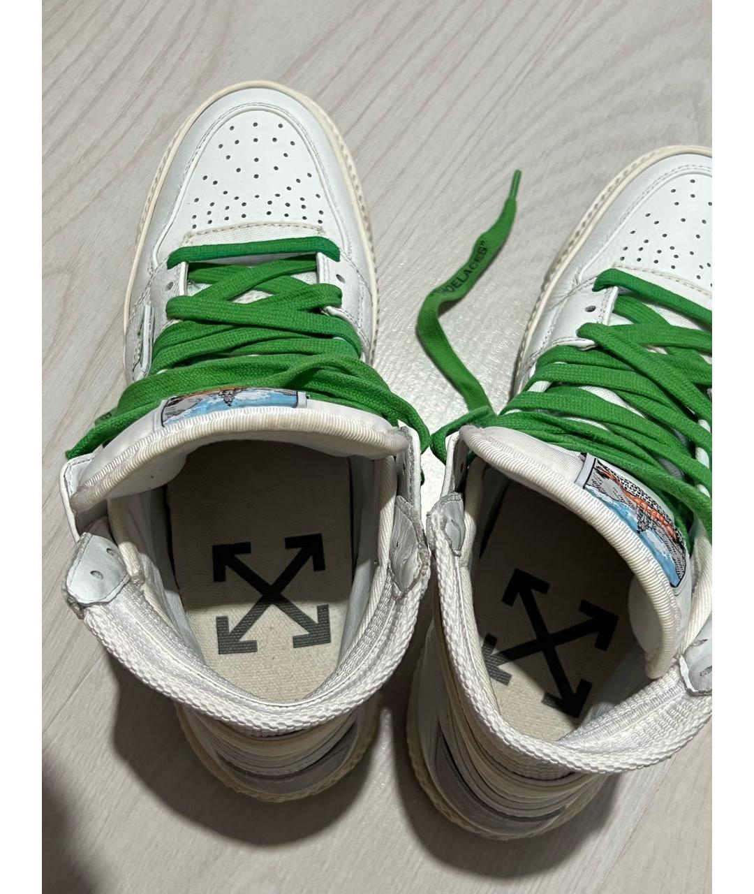 OFF-WHITE Белые кожаные кроссовки, фото 6