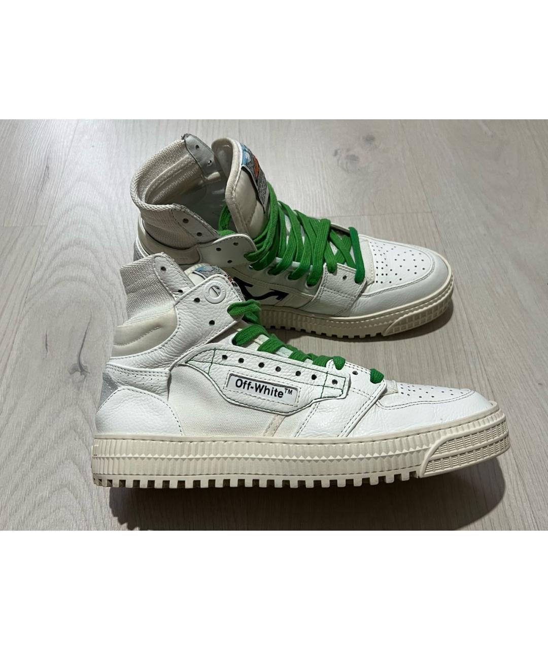 OFF-WHITE Белые кожаные кроссовки, фото 3