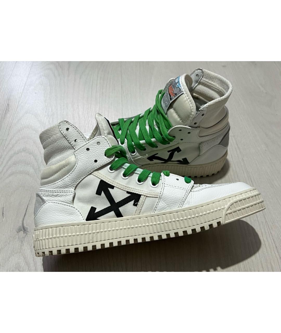 OFF-WHITE Белые кожаные кроссовки, фото 8