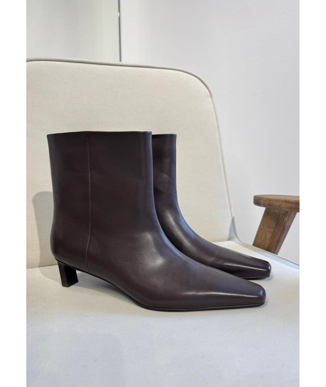 12 STOREEZ Коричневые кожаные ботильоны, фото 3