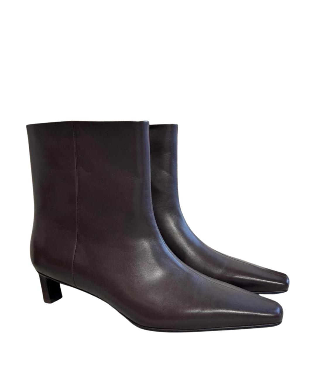 12 STOREEZ Коричневые кожаные ботильоны, фото 1