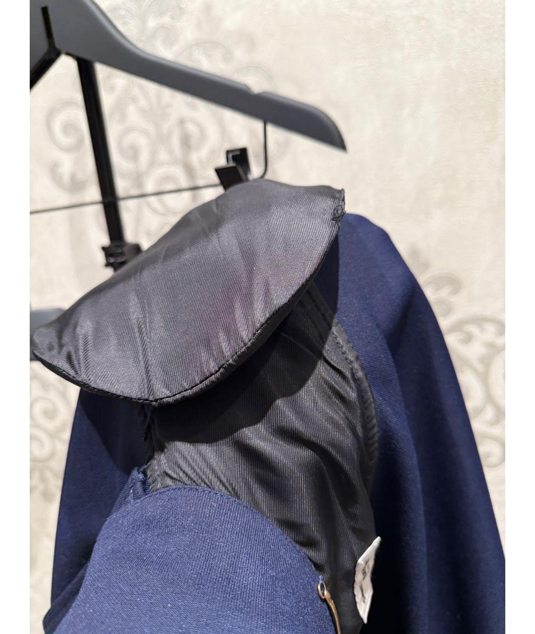 SAINT LAURENT Темно-синий хлопко-эластановый жакет/пиджак, фото 8