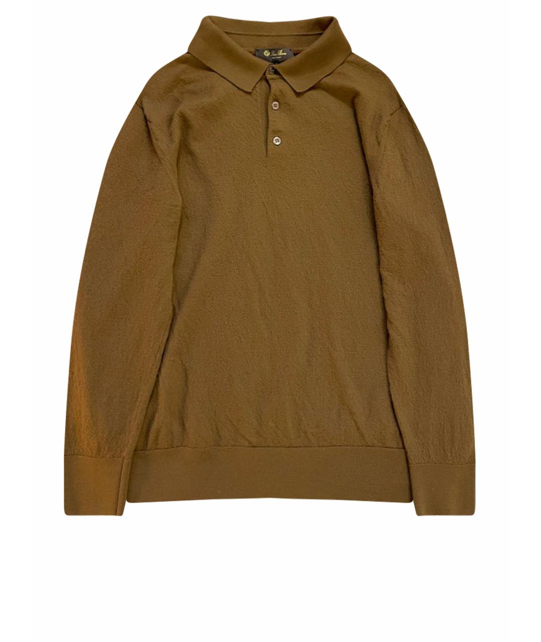 LORO PIANA Коричневое поло с длинным рукавом, фото 1