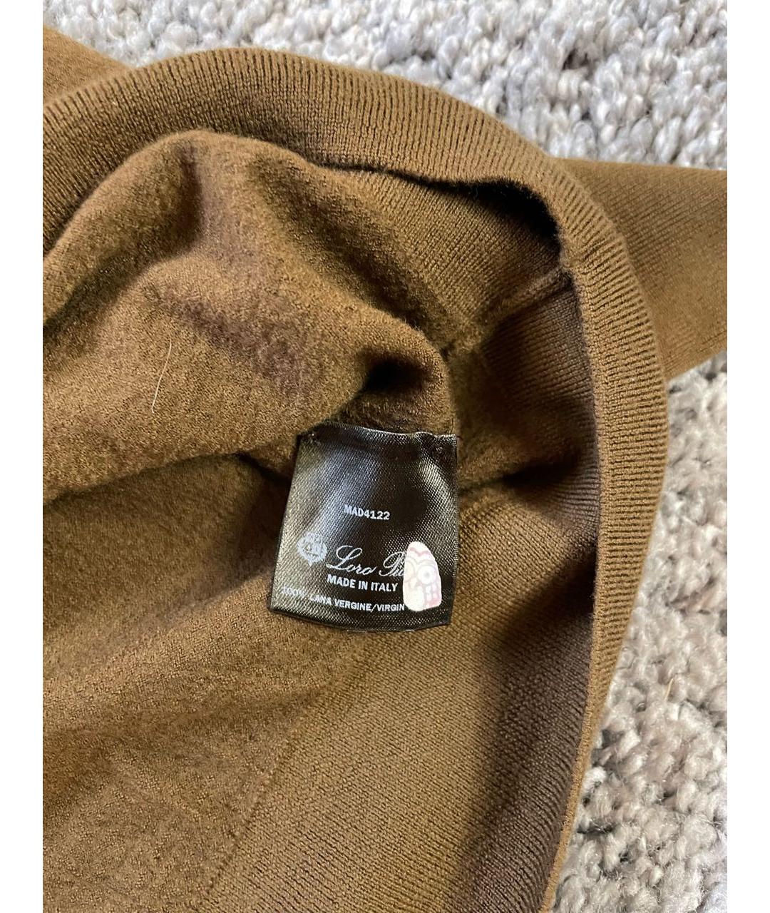 LORO PIANA Коричневое поло с длинным рукавом, фото 5