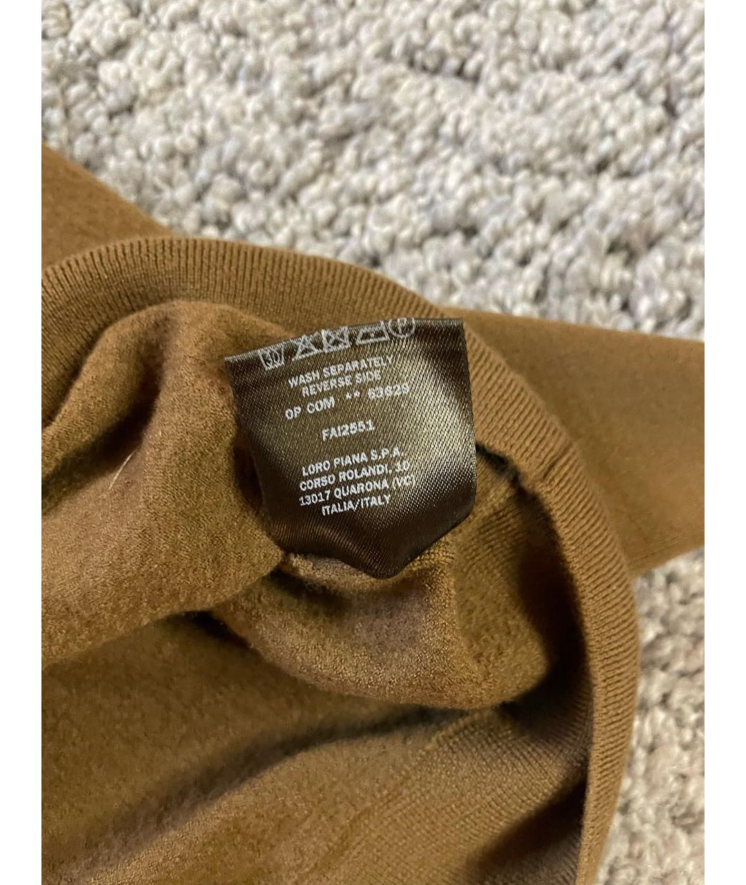 LORO PIANA Коричневое поло с длинным рукавом, фото 6
