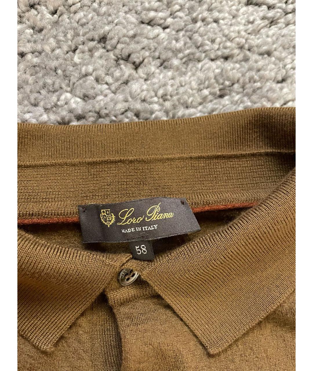 LORO PIANA Коричневое поло с длинным рукавом, фото 3