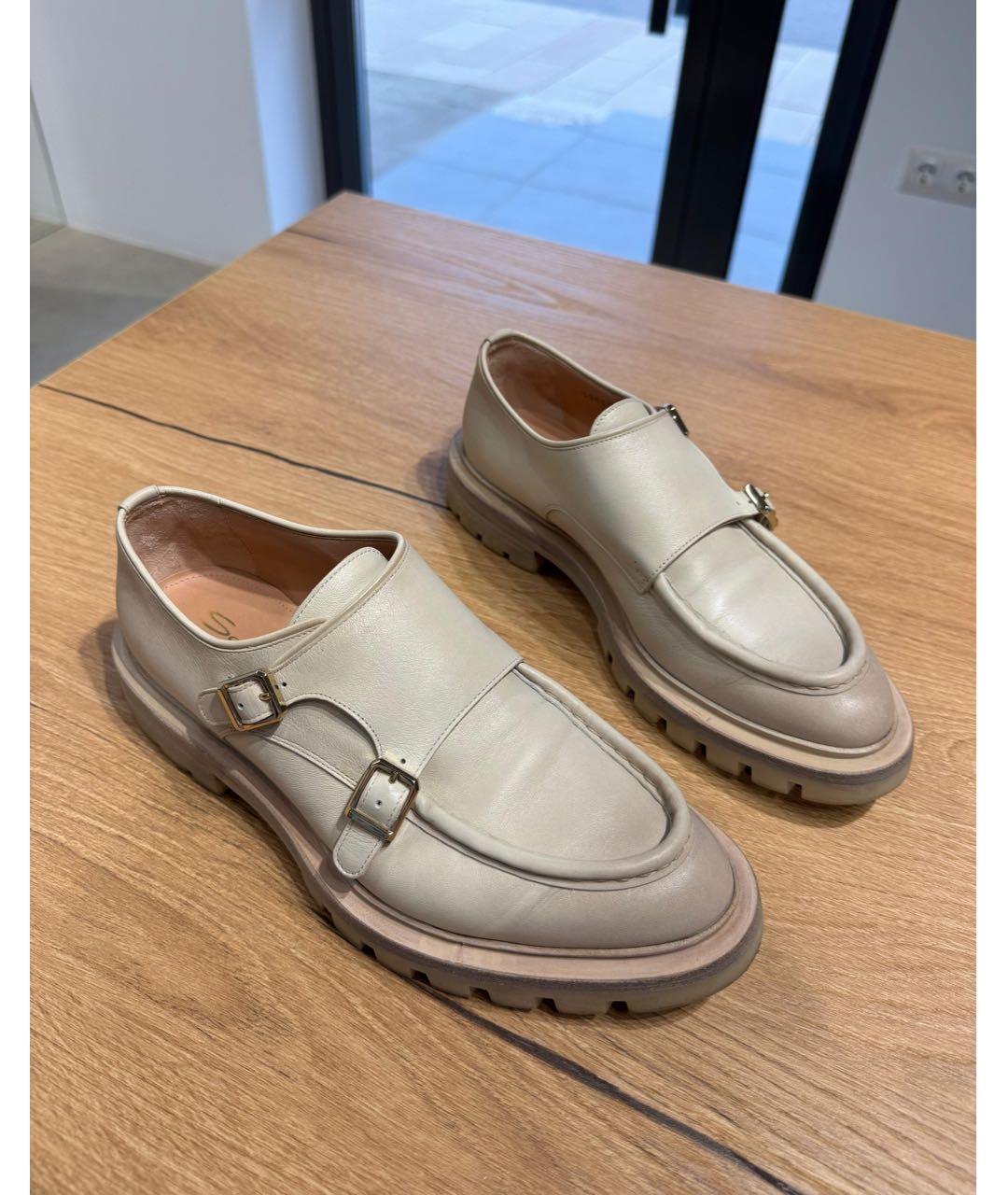 SANTONI Серые кожаные лоферы, фото 2