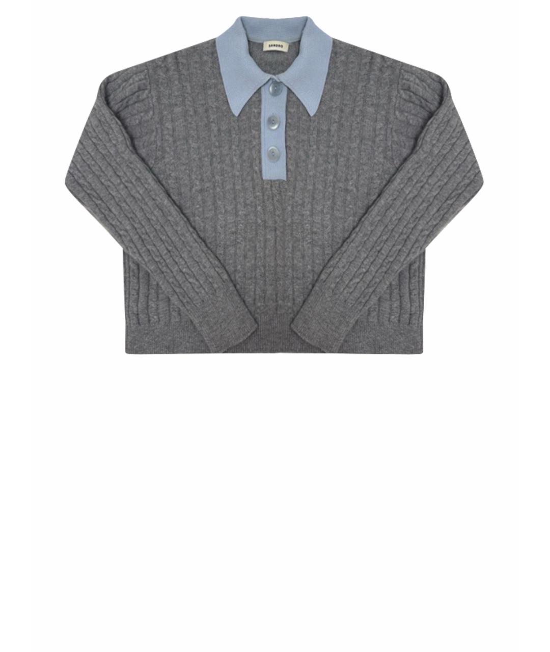 SANDRO Серый шерстяной джемпер / свитер, фото 1