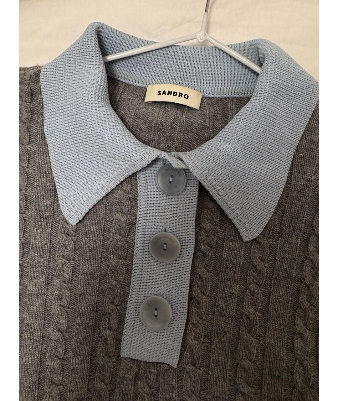 SANDRO Серый шерстяной джемпер / свитер, фото 3