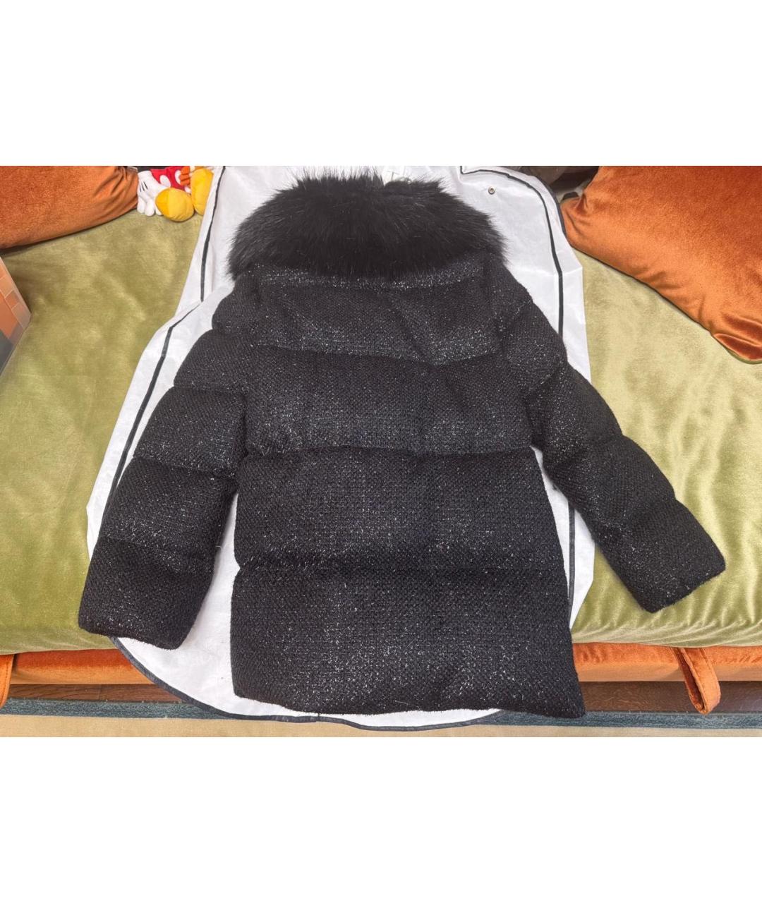 MONCLER Черный кашемировый пуховик, фото 2