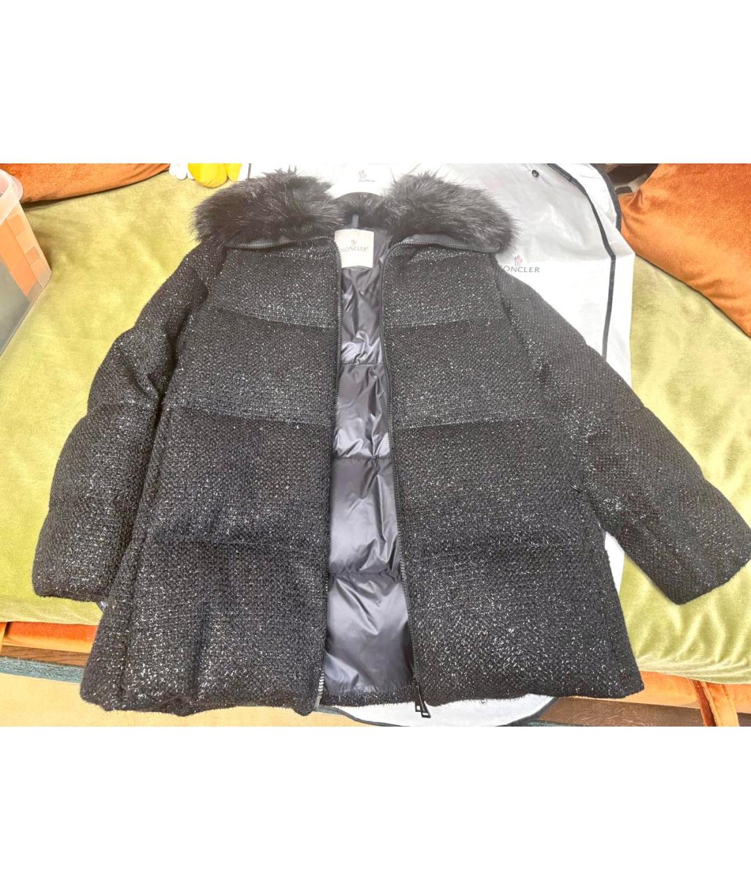 MONCLER Черный кашемировый пуховик, фото 5