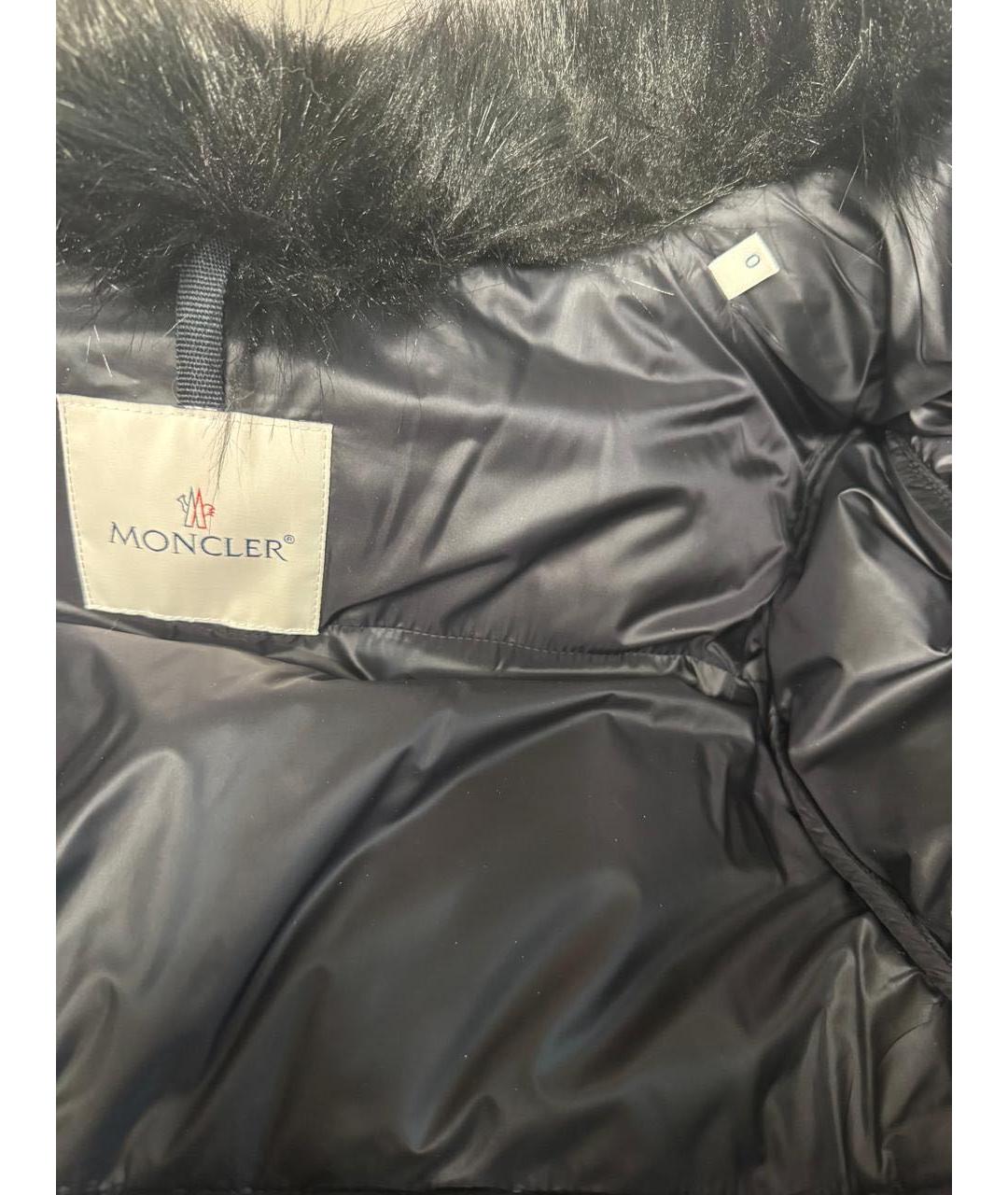MONCLER Черный кашемировый пуховик, фото 4