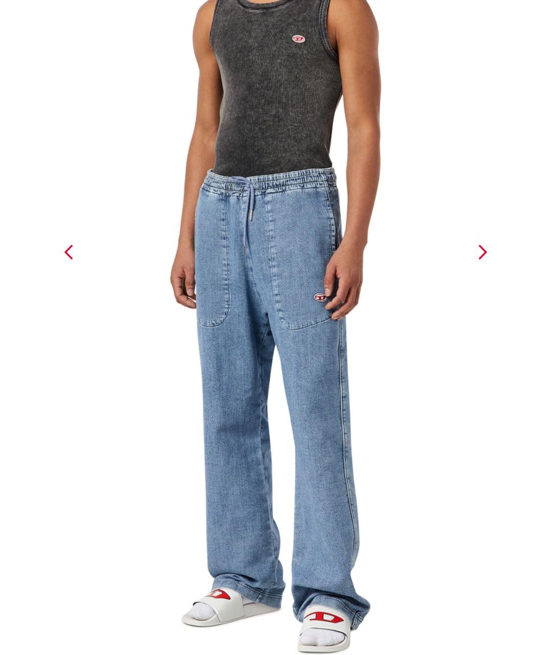 DIESEL Голубые хлопковые джинсы, фото 2