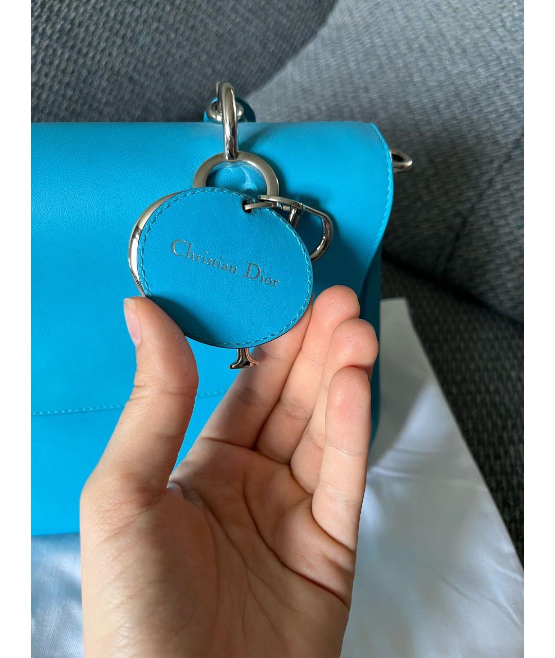 CHRISTIAN DIOR Бирюзовая сумка через плечо из лакированной кожи, фото 3
