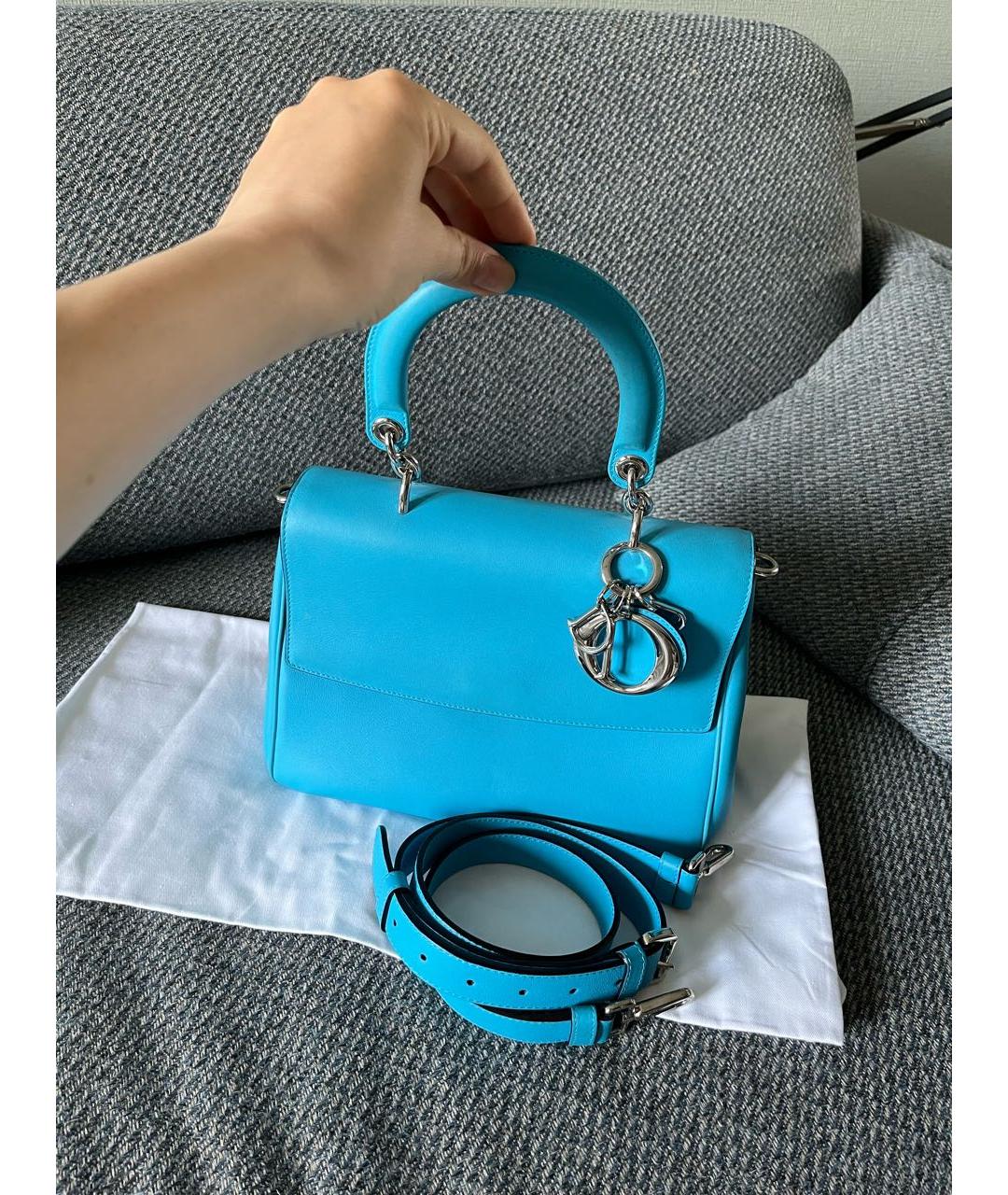 CHRISTIAN DIOR Бирюзовая сумка через плечо из лакированной кожи, фото 6