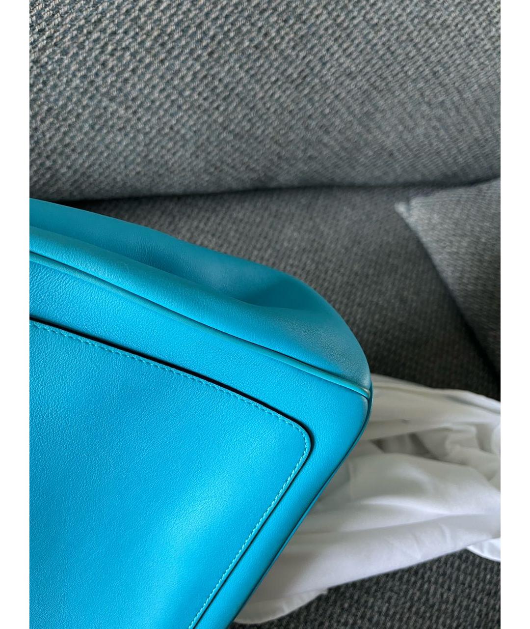 CHRISTIAN DIOR Бирюзовая сумка через плечо из лакированной кожи, фото 5