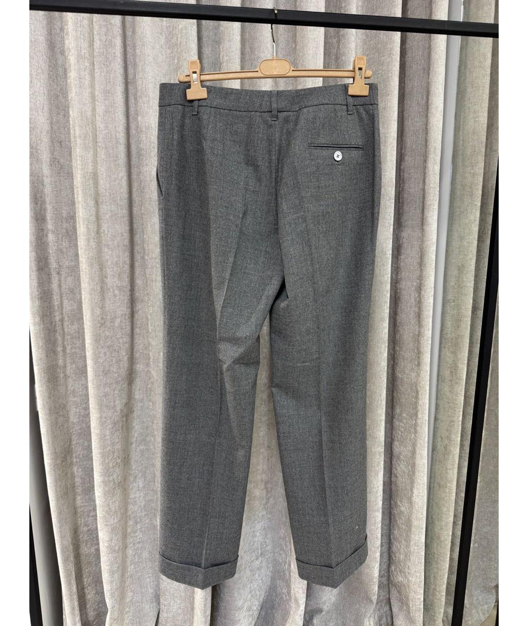 BRUNELLO CUCINELLI Серые прямые брюки, фото 2