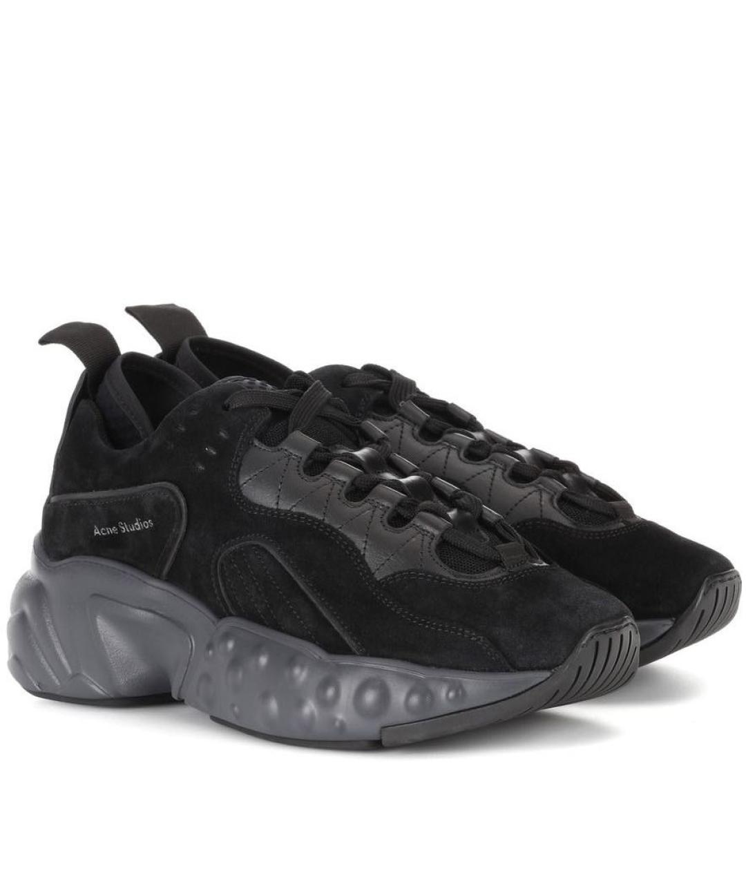 ACNE STUDIOS Черные нубуковые кроссовки, фото 2