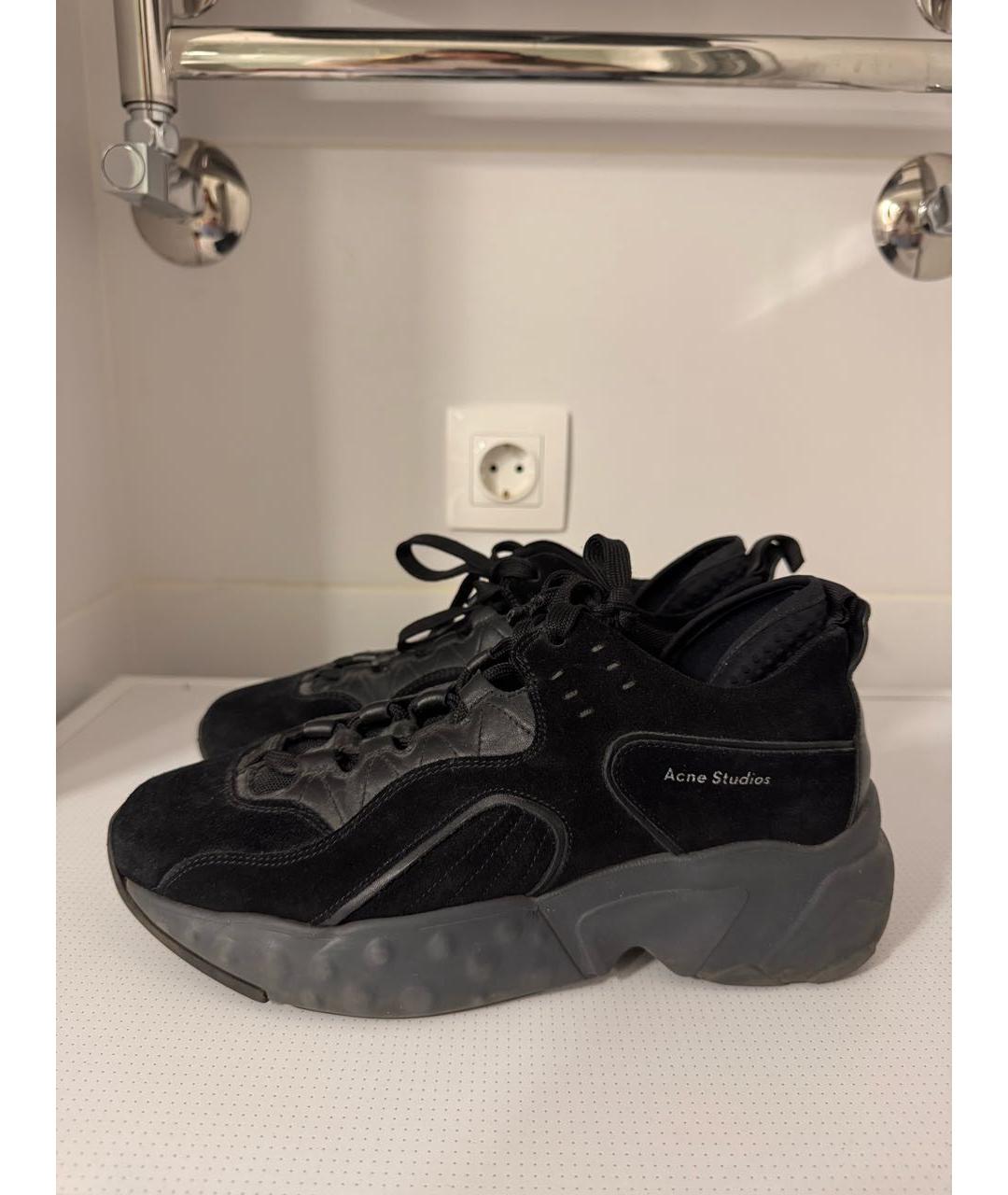 ACNE STUDIOS Черные нубуковые кроссовки, фото 6