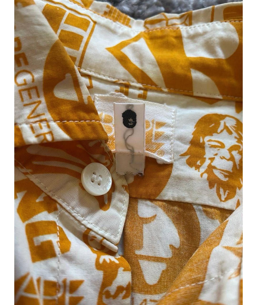 BAPE Оранжевая хлопковая кэжуал рубашка, фото 6