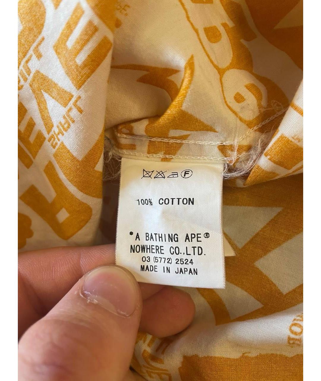 BAPE Оранжевая хлопковая кэжуал рубашка, фото 7