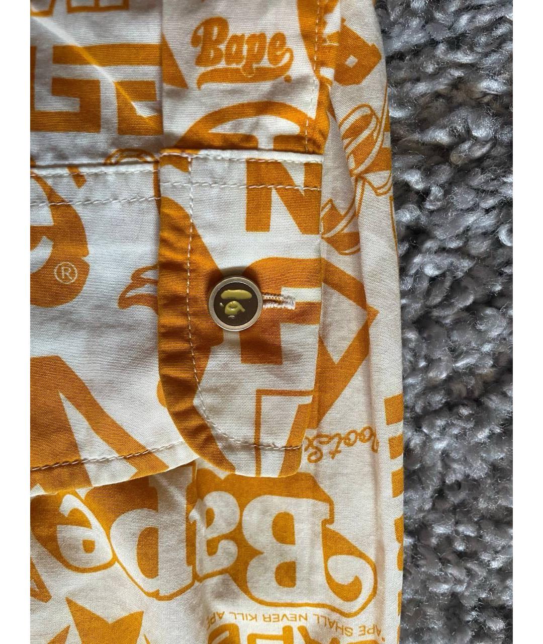 BAPE Оранжевая хлопковая кэжуал рубашка, фото 4