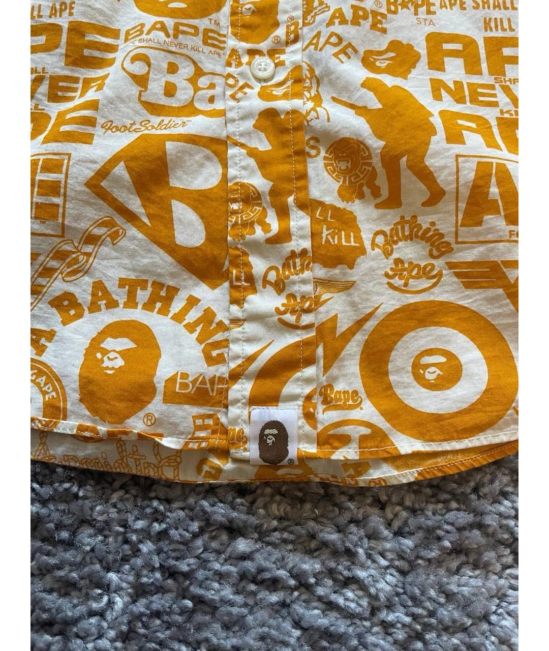 BAPE Оранжевая хлопковая кэжуал рубашка, фото 2