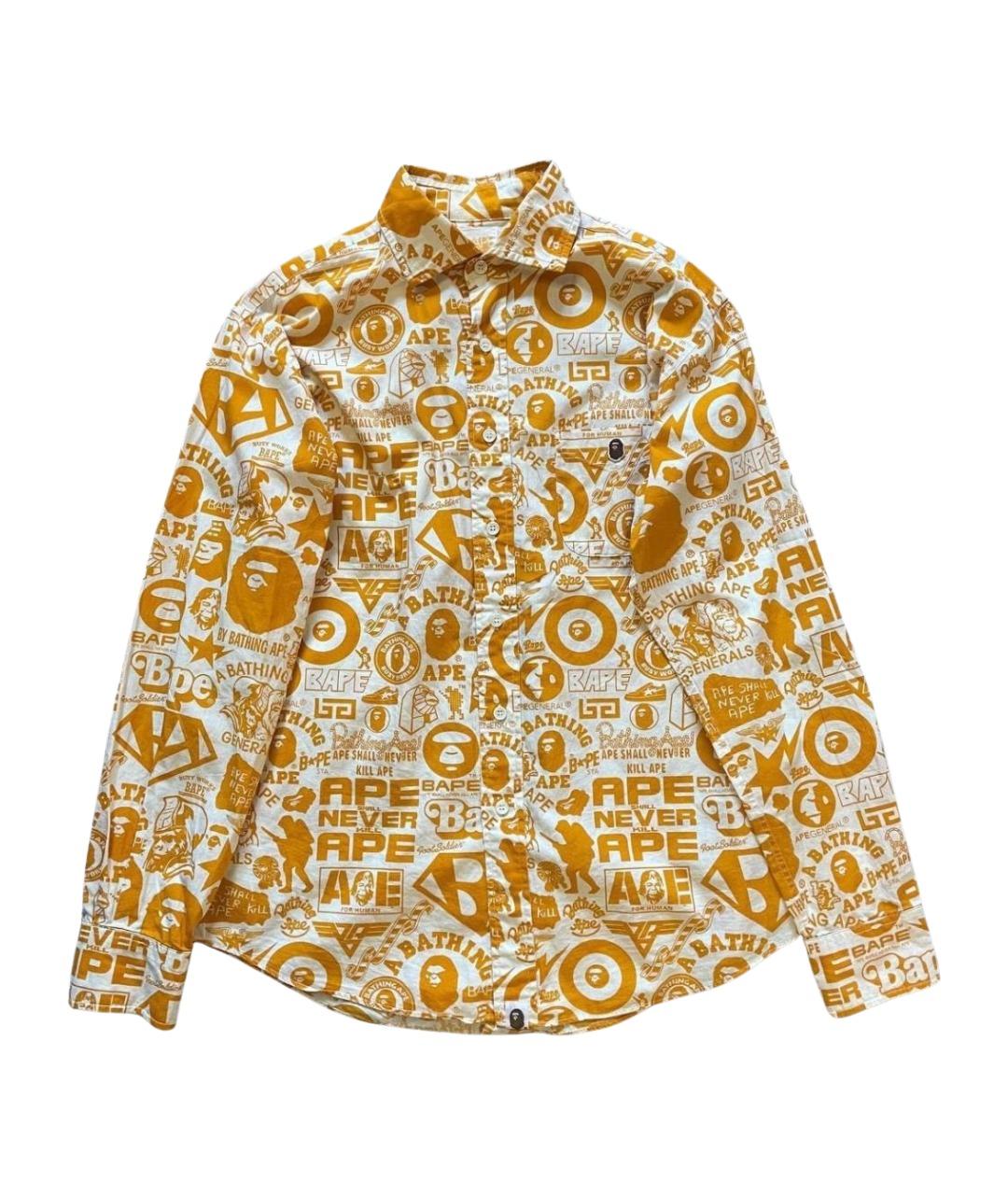 BAPE Оранжевая хлопковая кэжуал рубашка, фото 1