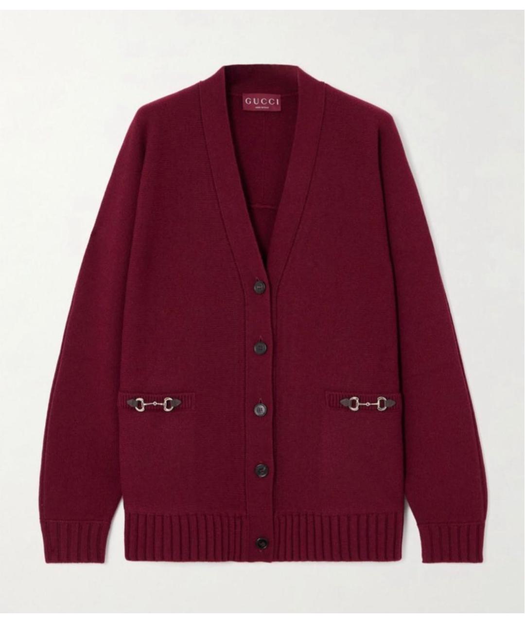 GUCCI Бордовый кашемировый кардиган, фото 4