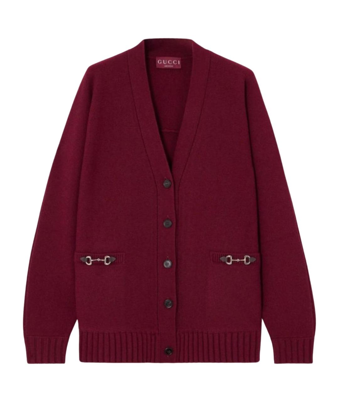 GUCCI Бордовый кашемировый кардиган, фото 1