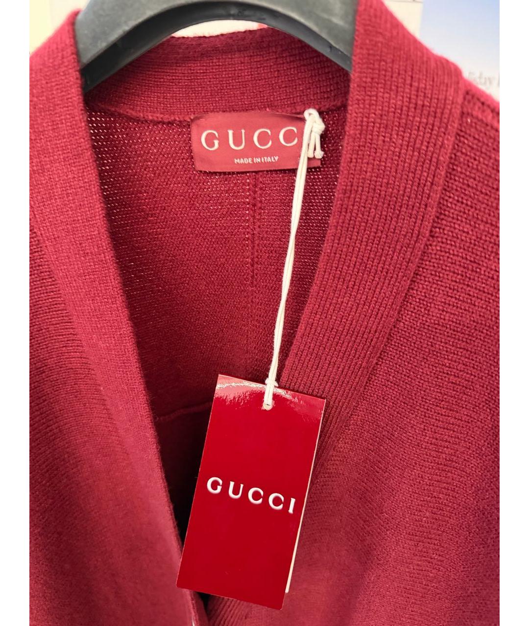 GUCCI Бордовый кашемировый кардиган, фото 6