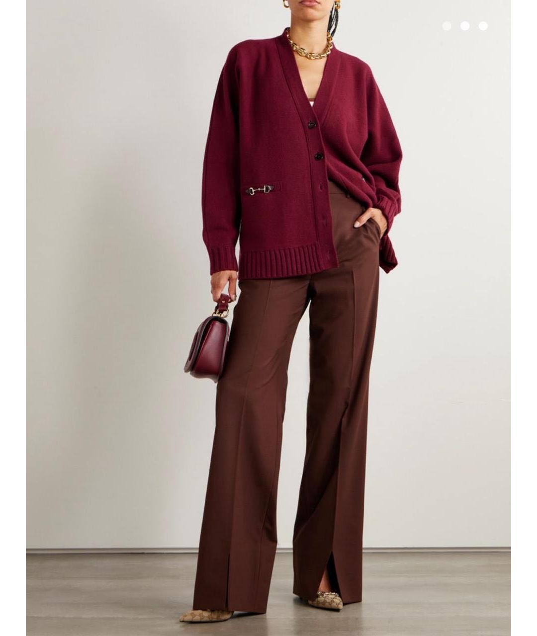 GUCCI Бордовый кашемировый кардиган, фото 3