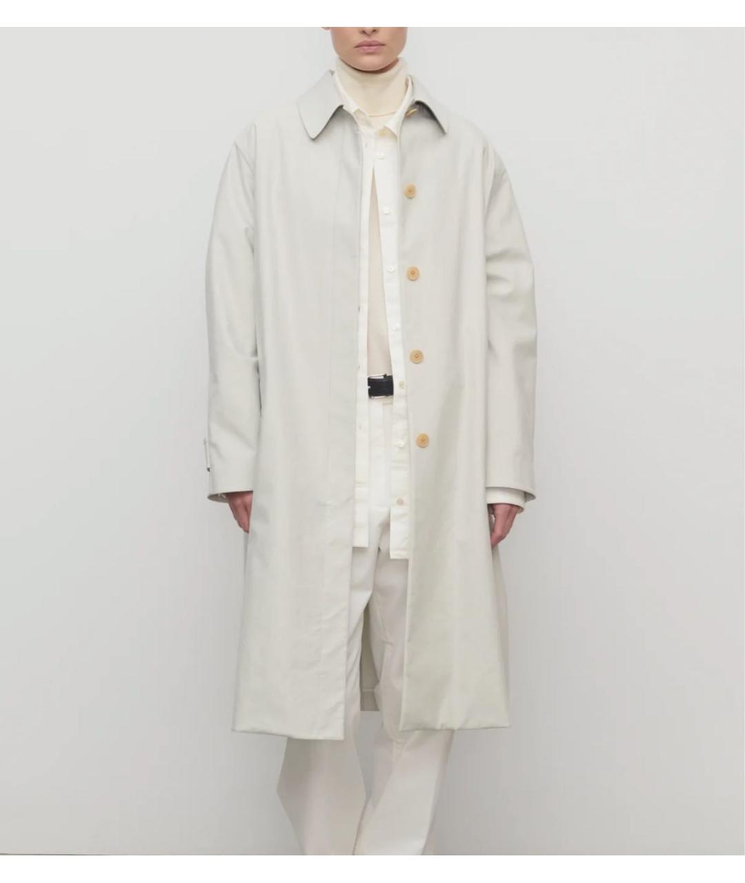 THE ROW Белый хлопковый тренч/плащ, фото 4