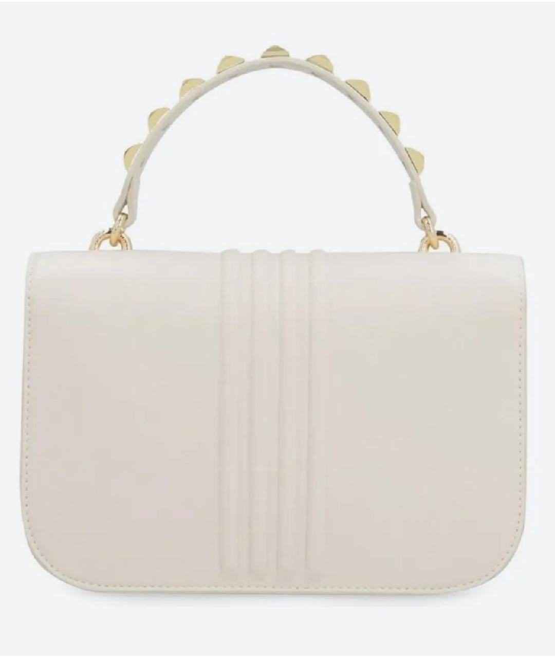 PINKO Бежевая кожаная сумка с короткими ручками, фото 3