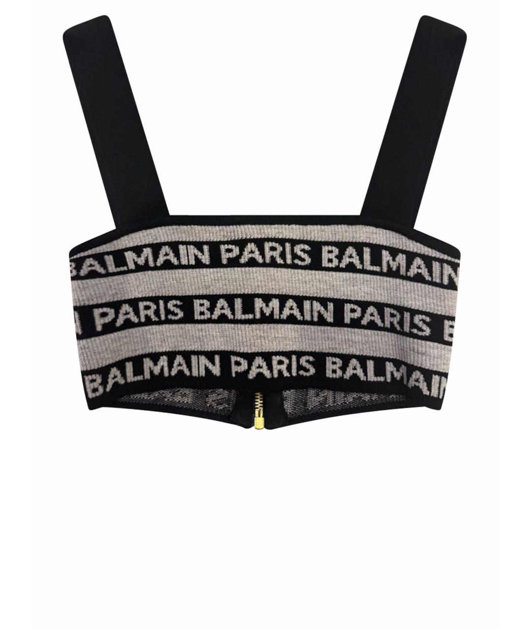 BALMAIN Антрацитовый вискозный джемпер / свитер, фото 1