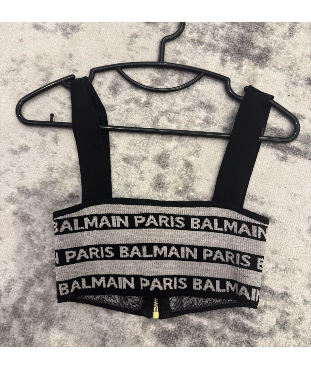 BALMAIN Антрацитовый вискозный джемпер / свитер, фото 5