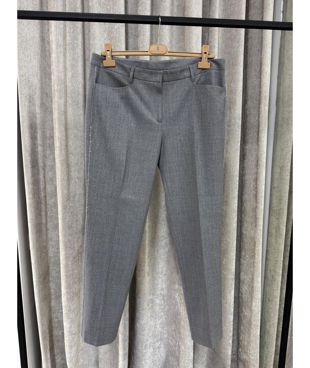 LORENA ANTONIAZZI Серые прямые брюки, фото 4