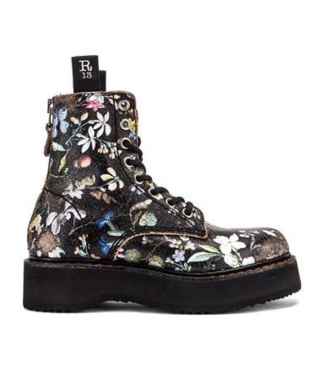 R13 Черные кожаные ботинки, фото 8