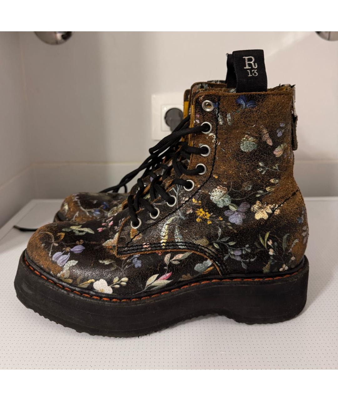 R13 Черные кожаные ботинки, фото 6