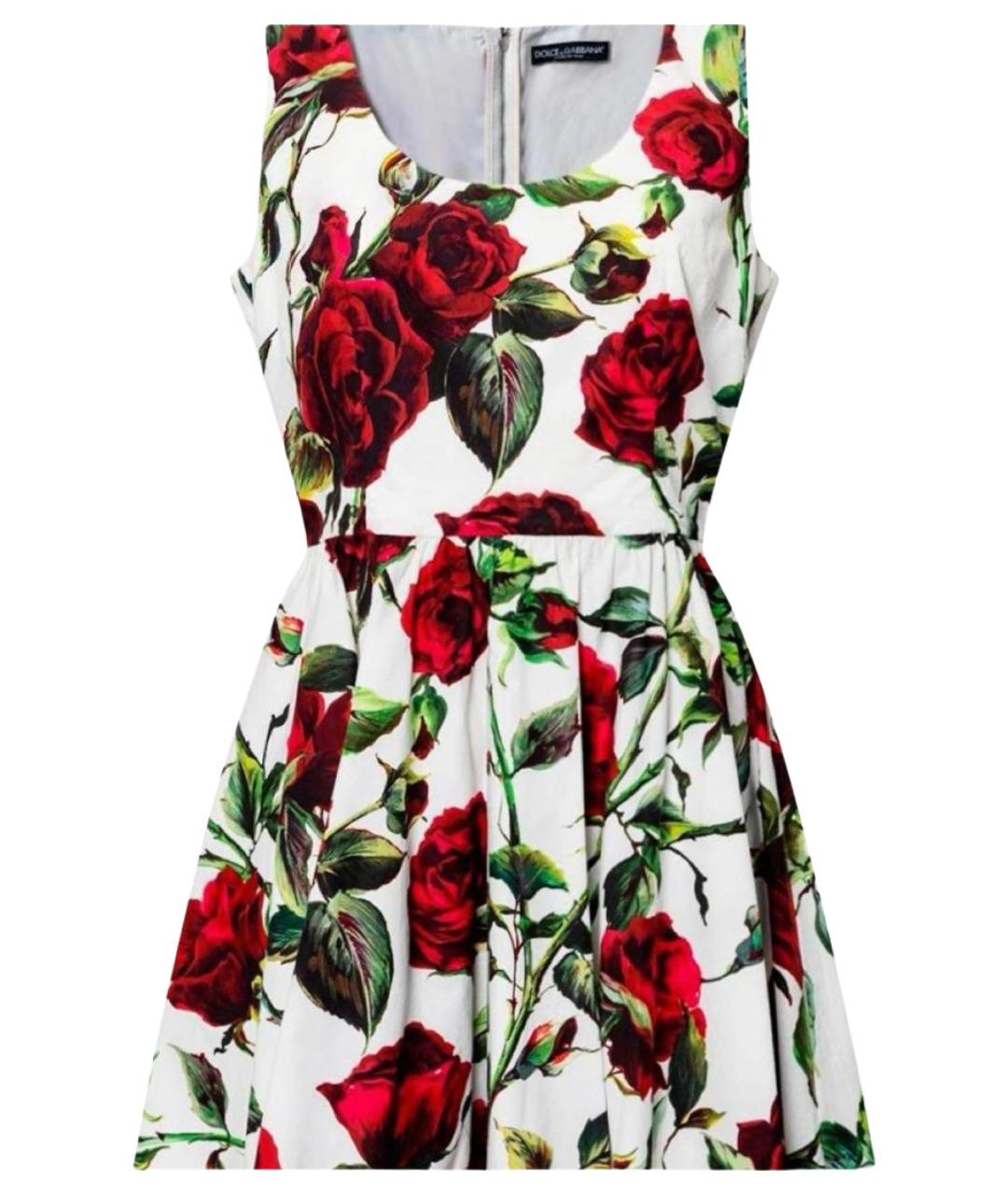 DOLCE&GABBANA Белое хлопковое коктейльное платье, фото 1